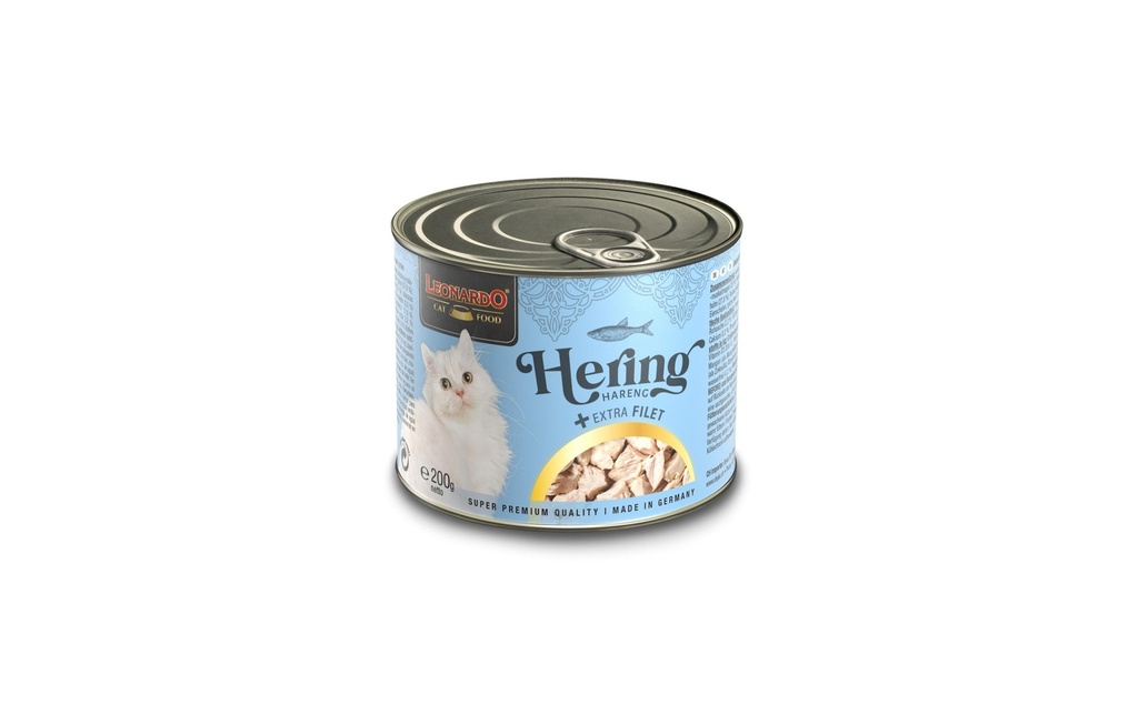 Leonardo Cat Food Alimentation humide Hareng   filet supplémentaire, 200 g
