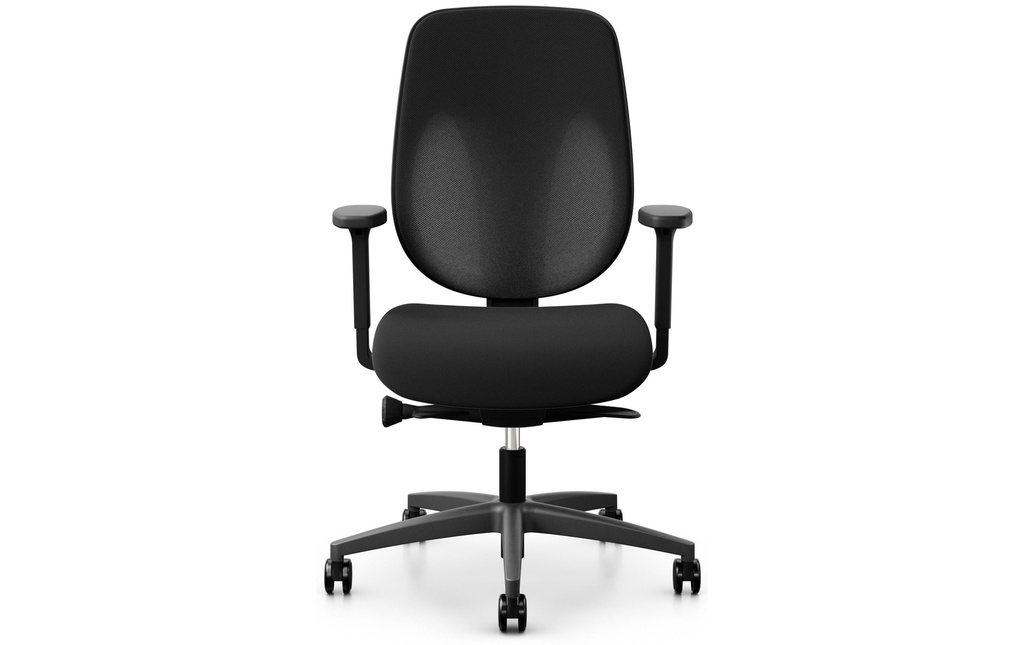 Giroflex Chaise de bureau 353 avec dossier résille et accoudoirs, noir