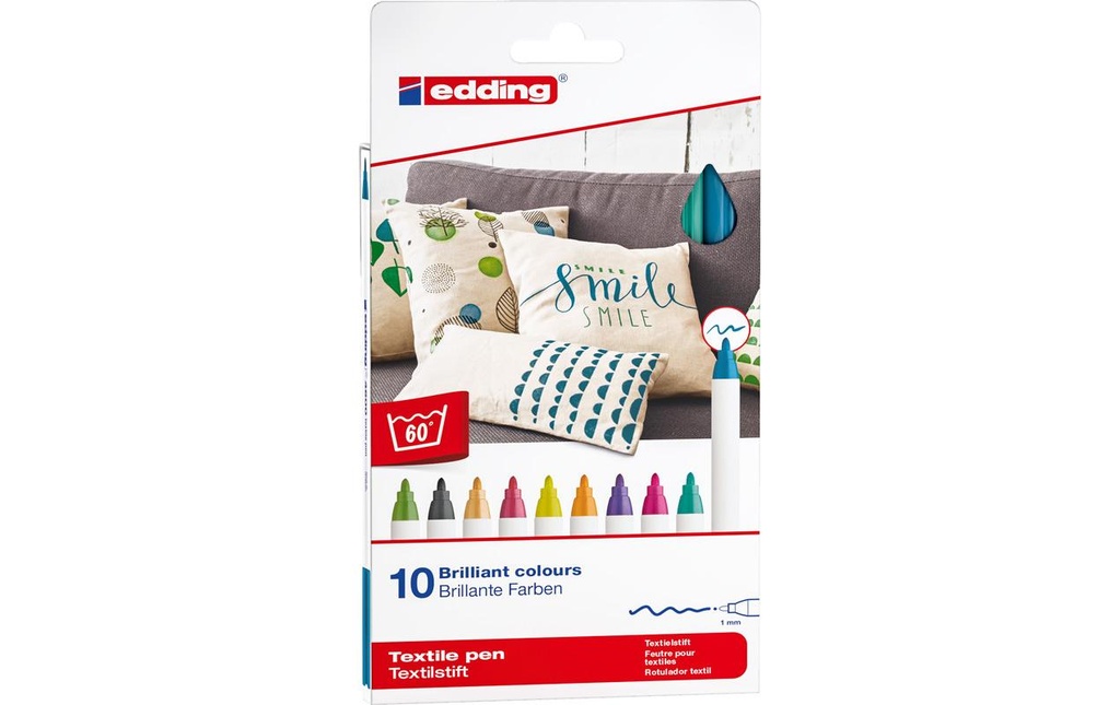 EDDING Marqueur textile set coul Fun (10 pces)