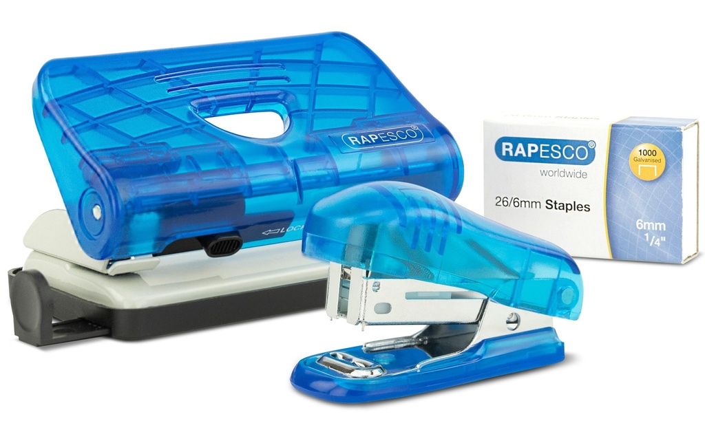 Rapesco Perforatrice / Agrafeuse Mini Set 10 Page(s), Bleu