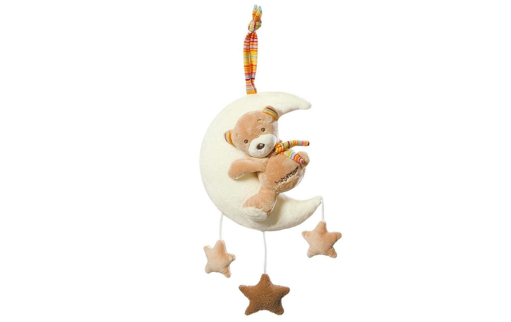 fehn Peluche musicale Rainbow Teddy sur la lune