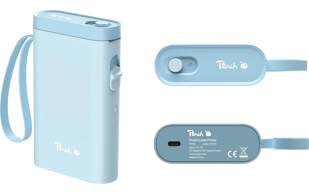 Peach Imprimante pour étiquettes LabelPrinter PE110 Bleu