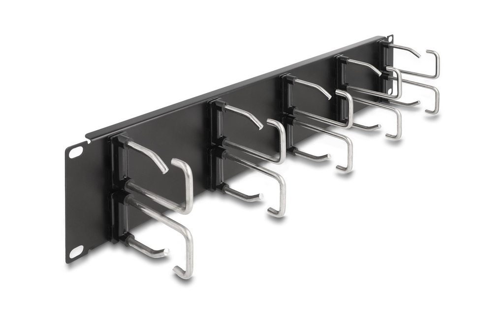 Delock Panneau de câblage avec 10 crochets métalliques , Argenté