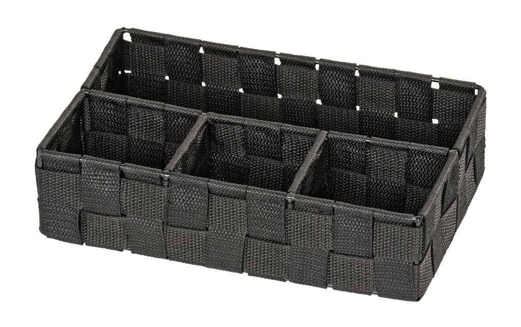Wenko Panier de rangement Adria 26 x 17 x 6,5 cm, Noir
