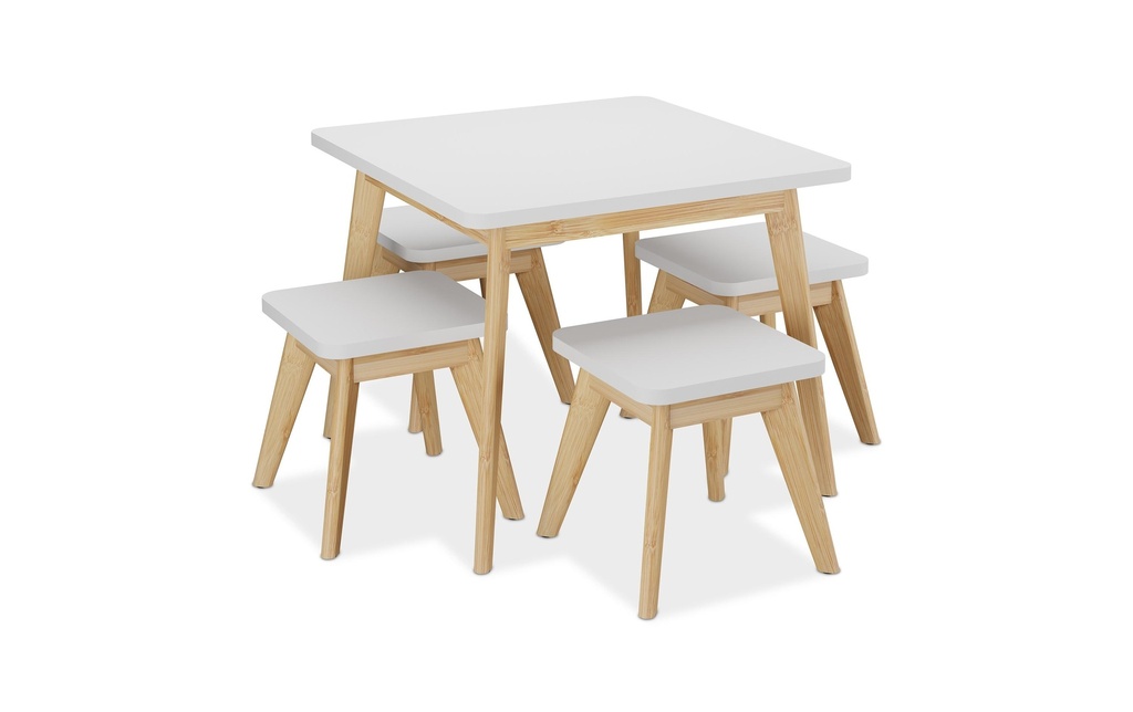 relaxdays Ens. fauteuils et canapé enfants MDF / bambou, 5 pièces