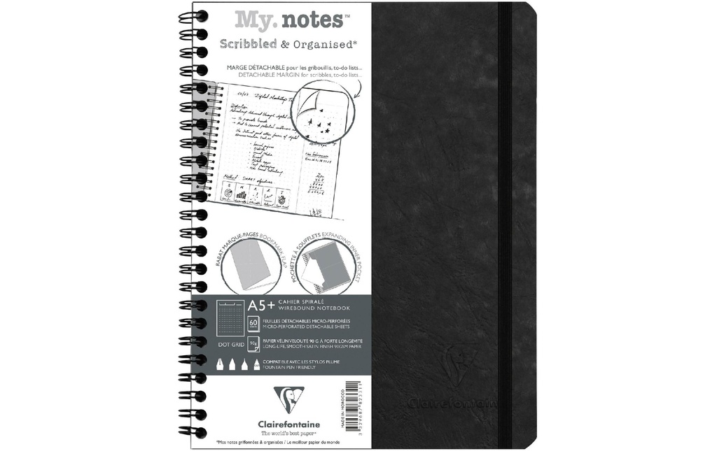 Clairefontaine Bloc-notes AgeBag A5+, dotted, noir