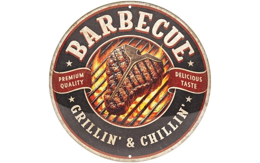 Nostalgic Art Plaque Barbecue Multicolore