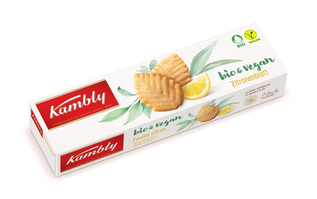 Kambly Petits gâteaux bio&vegan Feuille citron 110 g