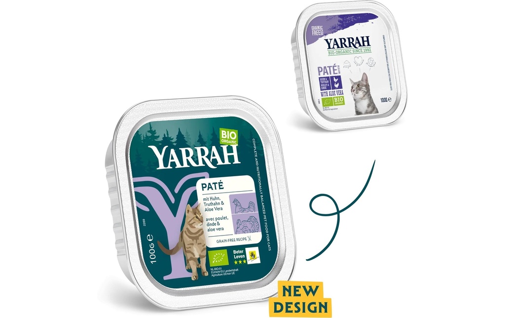 Yarrah Alimentation humide bio Bio Paté Poulet &amp; Dinde 16x 100 g