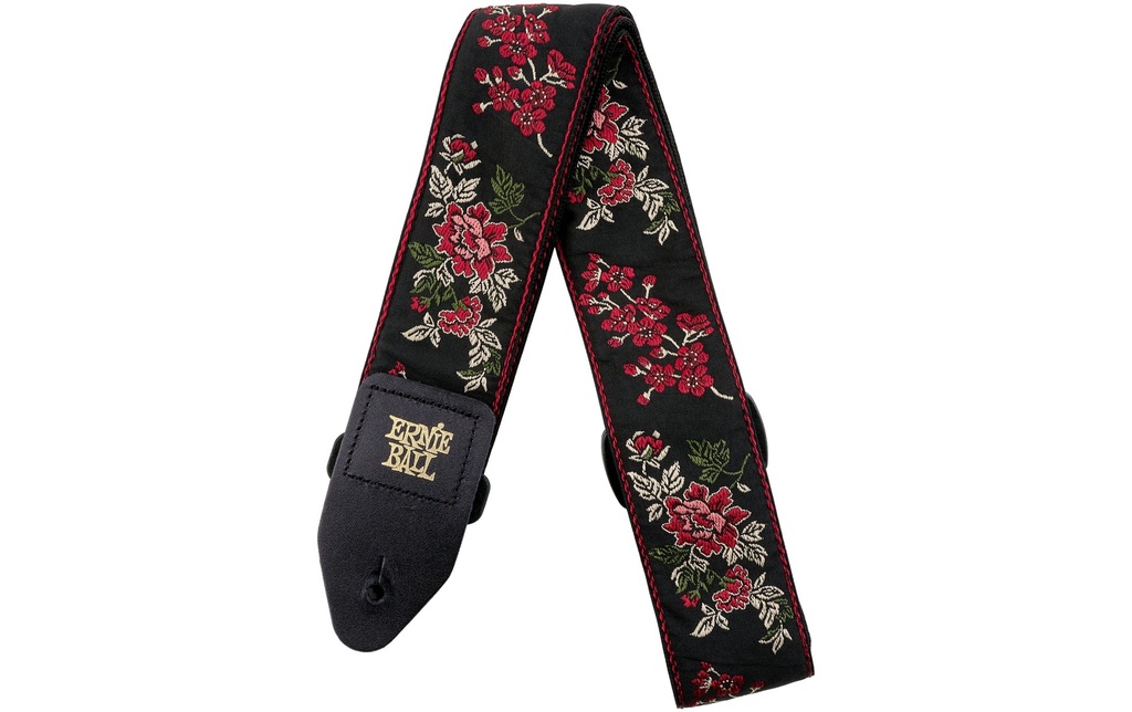 Ernie Ball Sangle de guitare Jacquard Red Rose