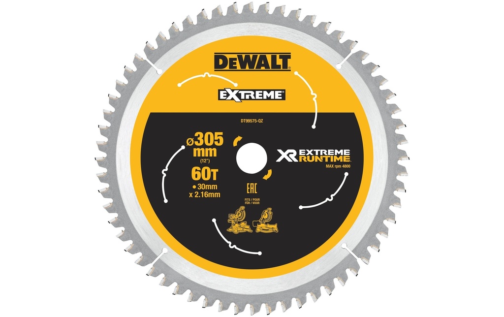 DEWALT Lame de scie circulaire 305 x 30 mm, 60 WZ/FZ