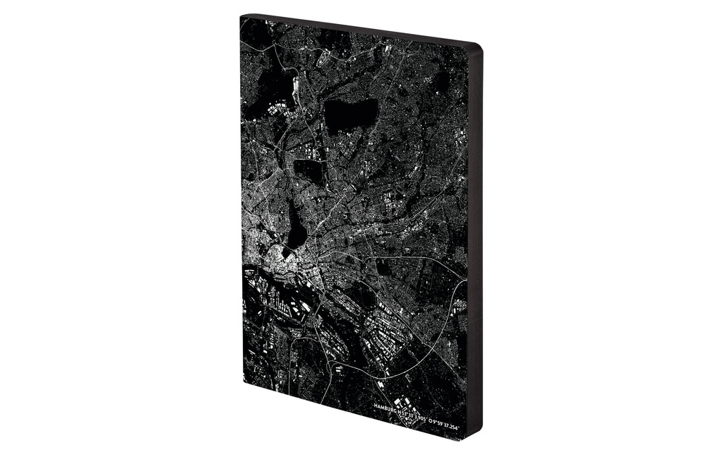Nuuna Bloc-notes Graphic L Light Nightflight over Hamburg, Dot