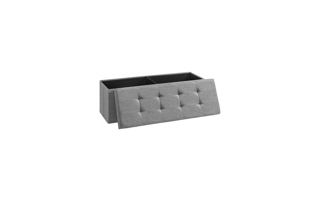 Songmics Coffre de siège avec rangement 110 x 38 cm,  Gris clair