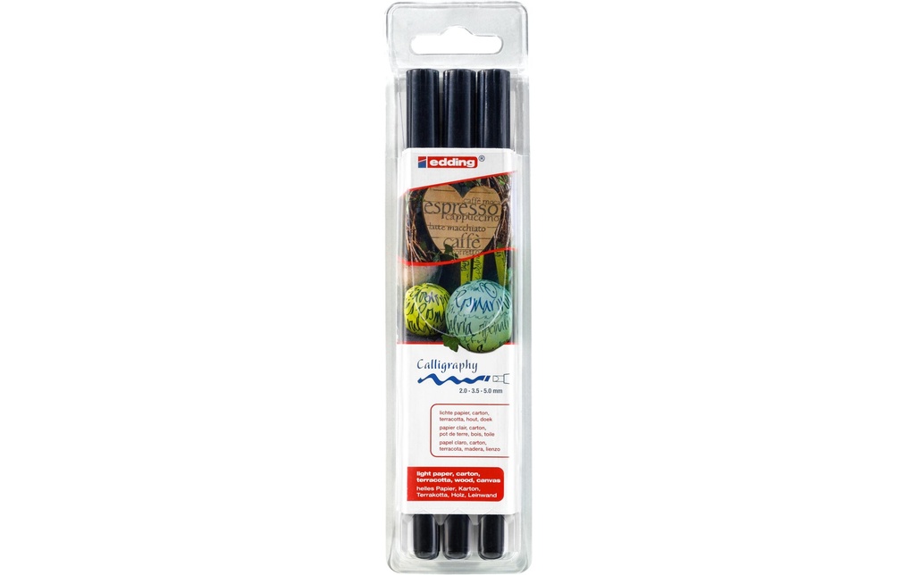 EDDING Stylo fibre 1255 étui 3pces no (3 pces)