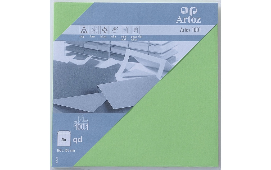 Artoz Enveloppe 1001, 16 x 16 cm, 5 Pièce/s, Birch Green