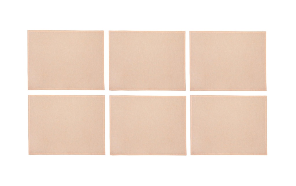 Urbanara Set de table Tolosa, 6 pièces, 38 cm x 50 cm, Pêche