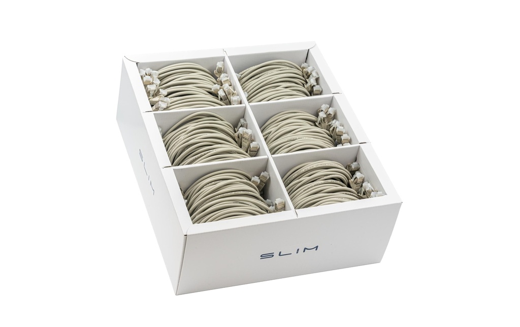 SLIM Câble patch slim RJ-45, Cat 6A, U/FTP, 3 m, Gris, 36-Pack
