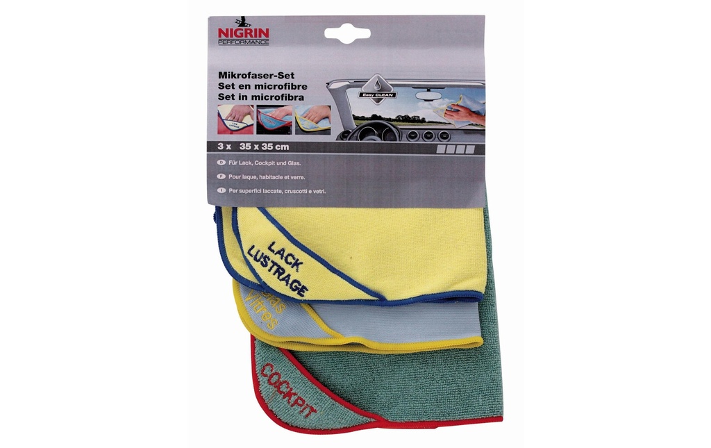 NIGRIN Chiffon microfibre jeu de 3