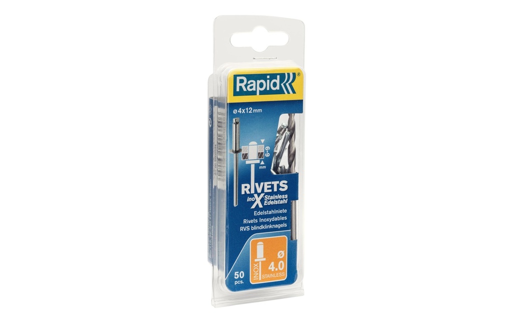 Rapid Rivets aveugles acier inoxydable Ø 4.0 x 12 mm