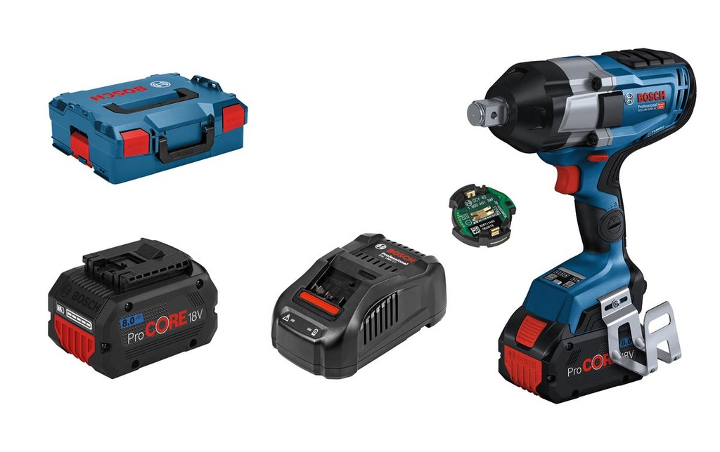 Bosch Professional Visseuses à percussion sans fil GDS 18V-1050 HC Biturbo 2x 8Ah ProCORE