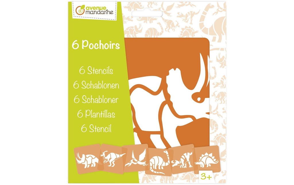 Avenue Mandarine Gabarit 15 x 15 cm, Dinosaure