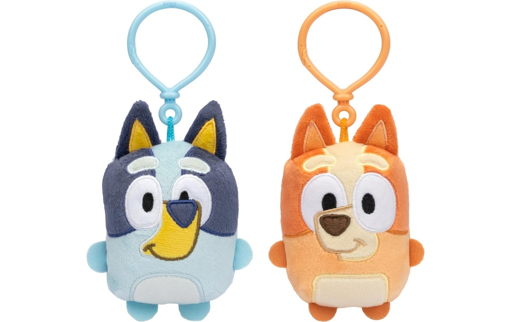 moose Peluches porte-clés Bluey Figurine en peluche mini (9), ass. par 2, Bluey ou