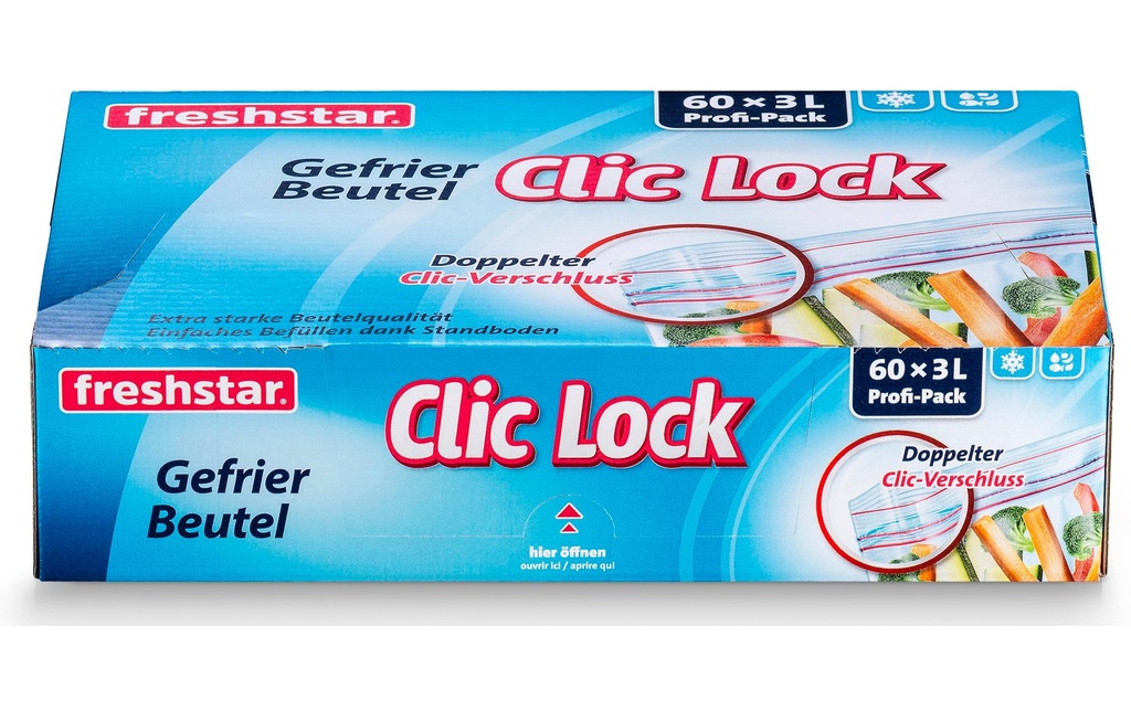 Freshstar Sacs de congélation 3 litres, 60 pièces
