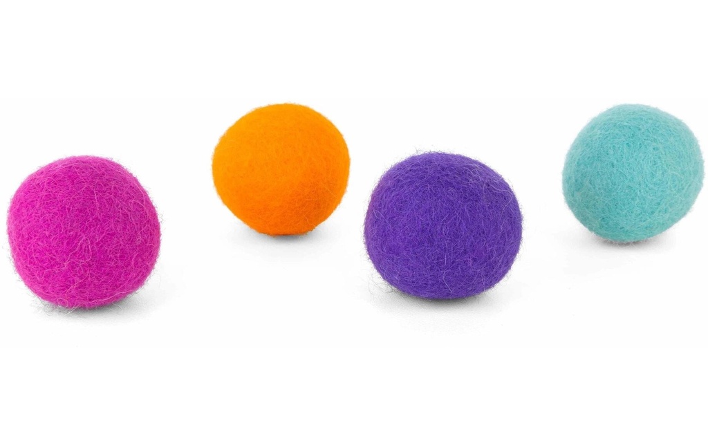 District 70 Jouet pour chat Jouets à billes Glow Felt, 35 mm, 4 pièces