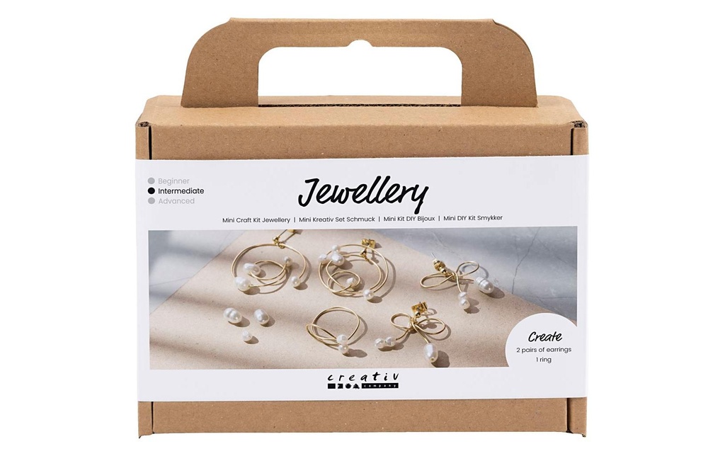 Creativ Company Kits de bricolage pour bijoux Boucles d'oreilles en fil métallique Plaqué or