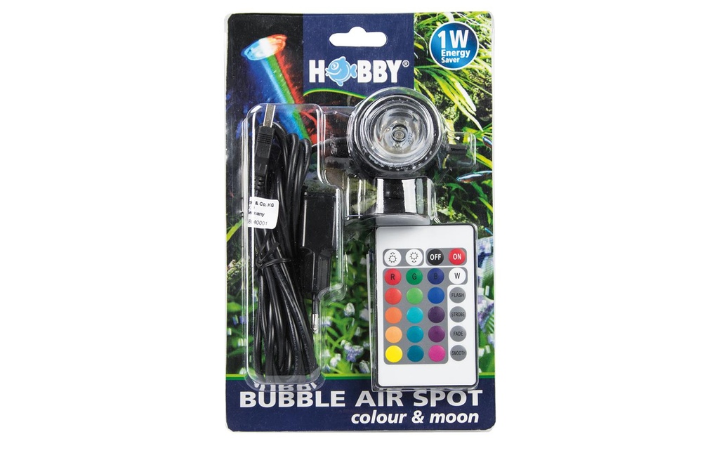 Hobby Aquaristik Lampe d'aquarium Bubble Air Spot, Couleur & Lune