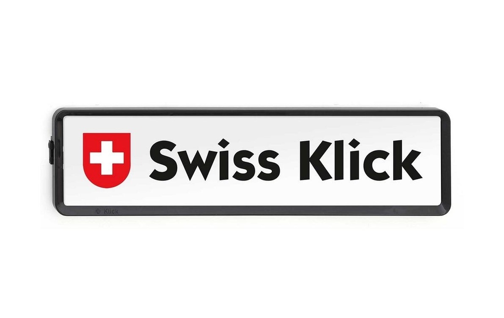 Swiss Klick Supports de plaque d’immatriculation En longueur Face arrière Noir