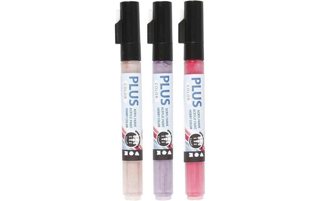 Creativ Company Marqueur acrylique Plus Color  Ensemble de 3, tons roses