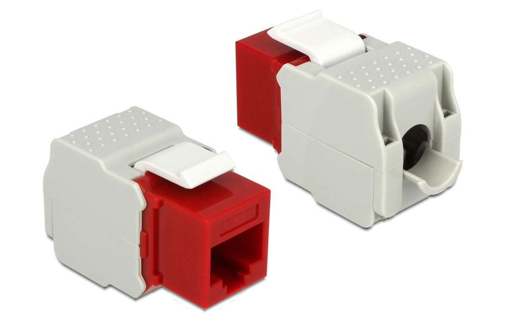 Delock Module Keystone RJ-45 Cat.6, UTP rouge