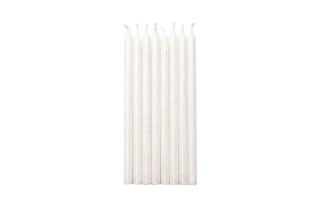 Rico Design Bougie Paillettes 16 Pièce/s, Blanc