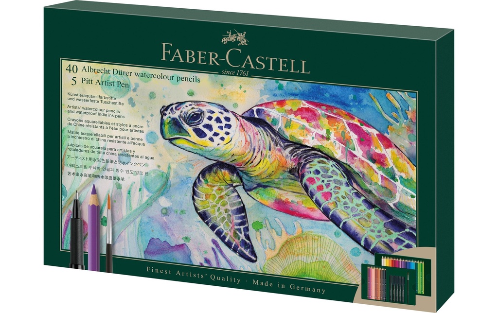 Faber-Castell Crayons de couleur Albrecht Dürer e Pitt Artist Pen, Lot de 46