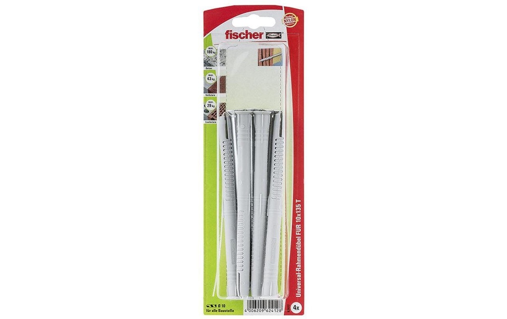Fischer Cheville à tige longue FUR 10 x 135 T, 4 Pièce/s