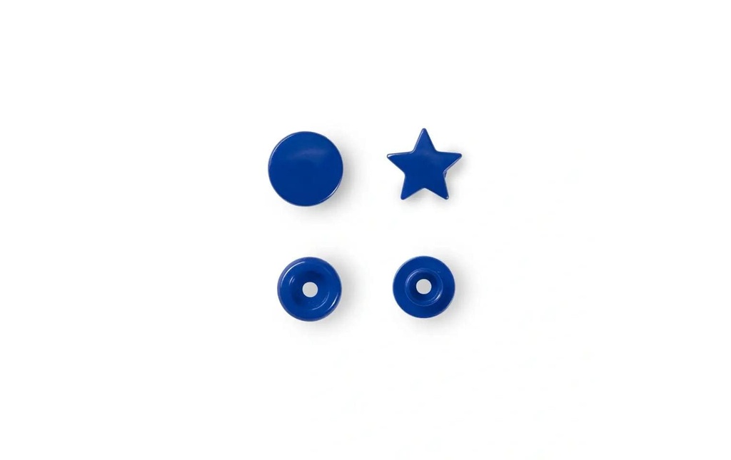 Prym Boutons poussoirs Boutons de couleur Étoile, bleu royal, 12.4 mm, 30 pièces