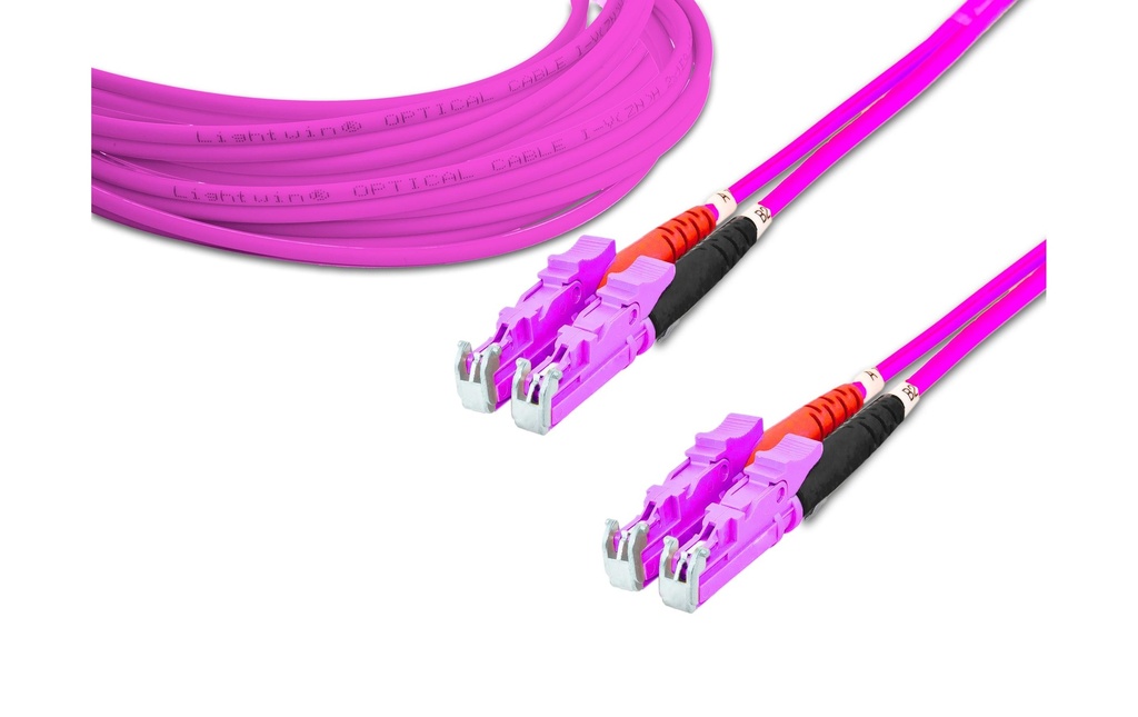 Lightwin Câble patch à fibre optique Multimode LSH – LSH, OM4, Duplex, 5 m