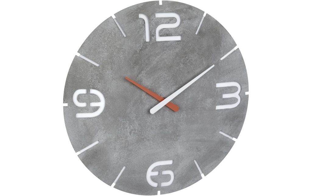 TFA Dostmann Horloge murale radio Contour Regard en béton, Ø 35 cm