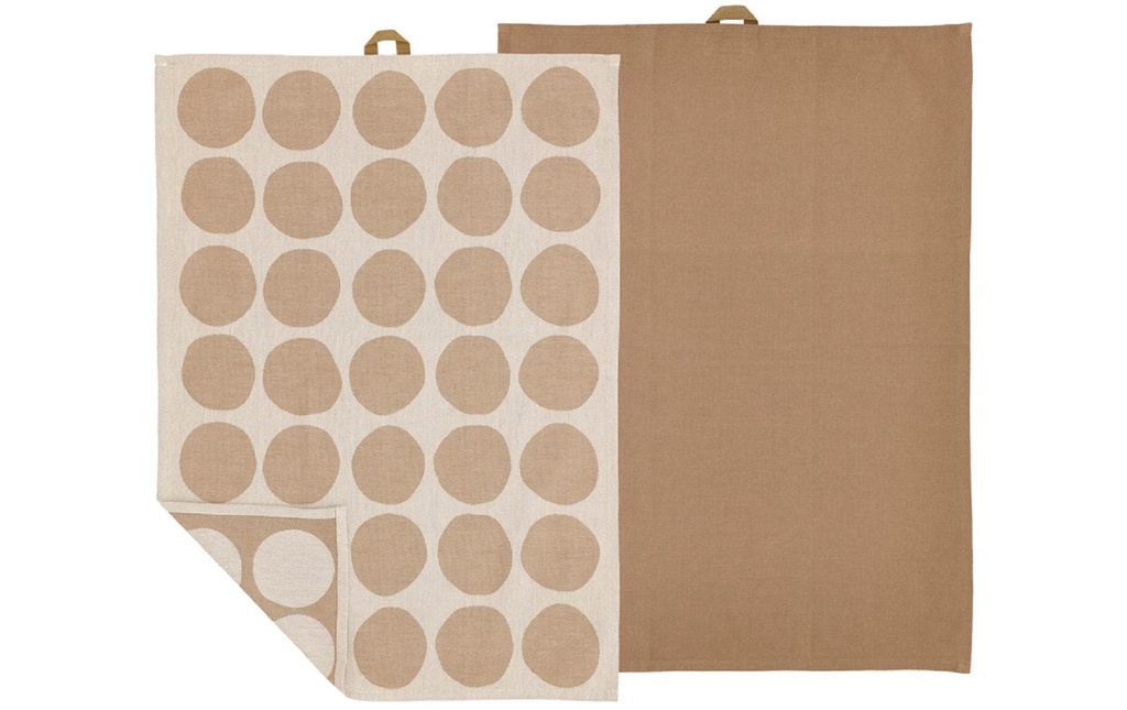 Södahl Ensemble de torchons pour la vaisselle Bubbles, 50 x 70 cm, taupe chaud, 2 pièces