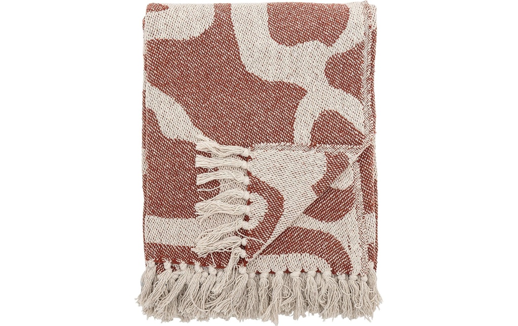 Bloomingville Couverture Salobre 160 x 130 cm, Brun/Blanc