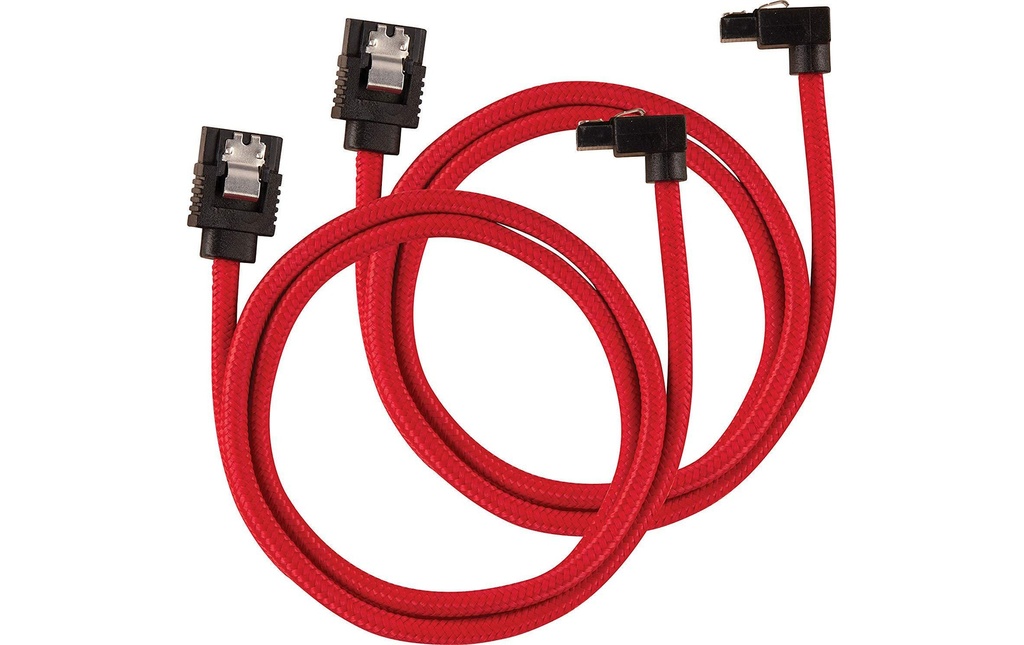 Corsair Câble SATA3 Premium Set Rouge 60 cm coudé