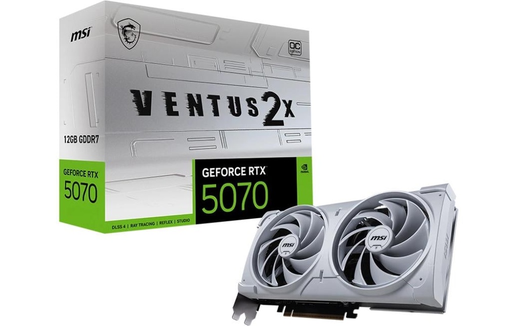MSI Carte graphique GeForce RTX 5070 VENTUS 2X OC Blanc 12 GB