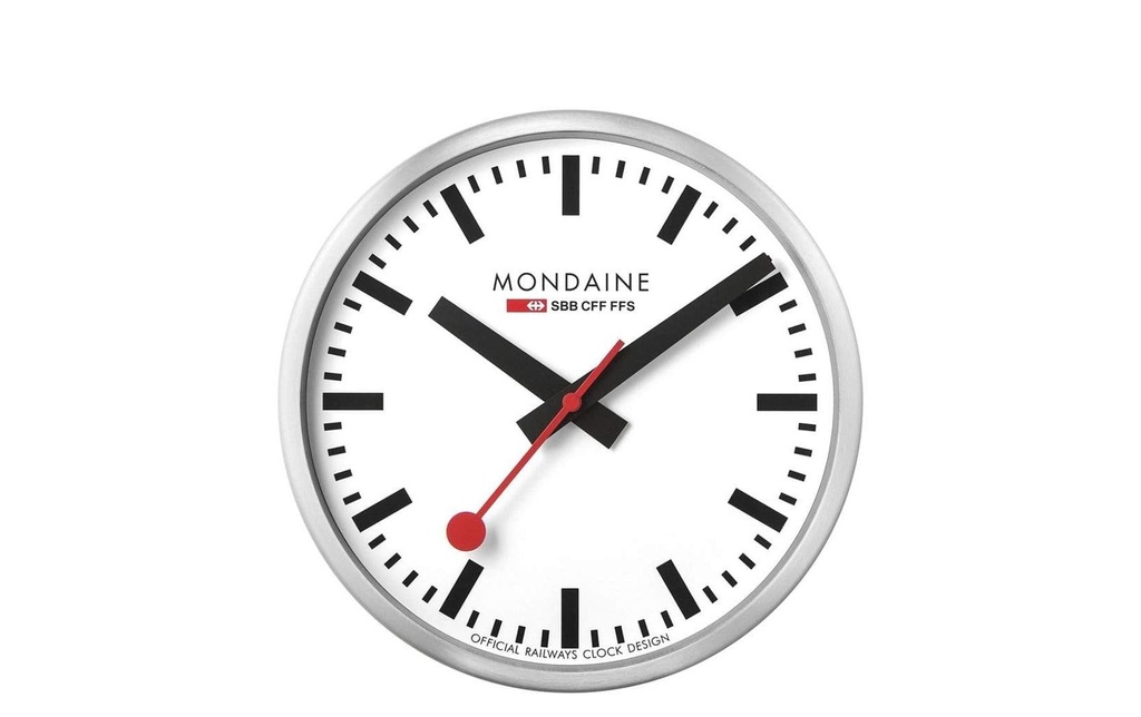 Mondaine Horloge murale WIFI stop2go Ø 25 cm, Argenté/Blanc