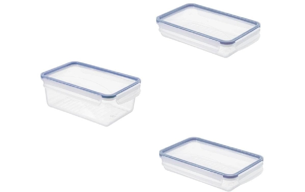 Rotho Set de boîtes de conservation CLIC & LOCK 3 pcs. 4 l, Transparent