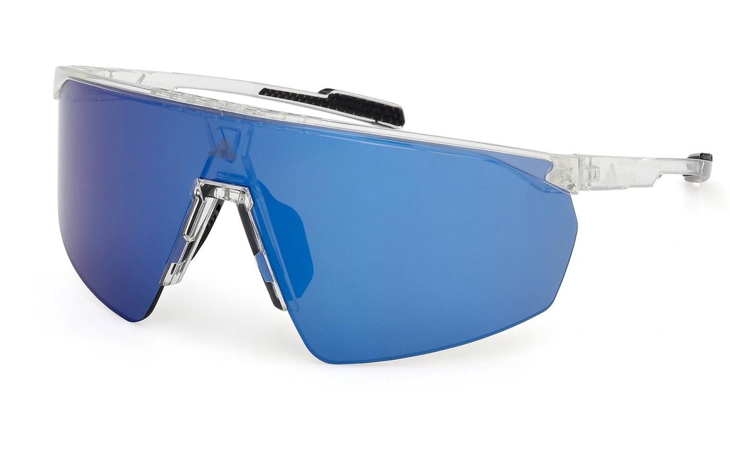 adidas Lunettes de soleil SP0075 Lunettes de soleil, Crystal Lens Blue Mirror