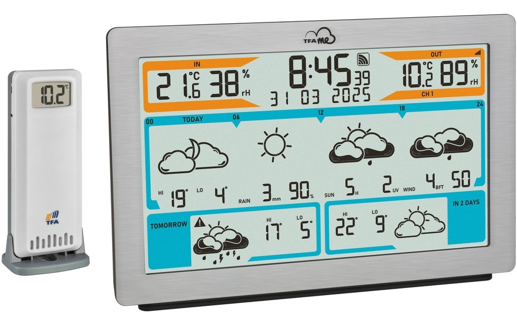 TFA Dostmann Station météo TFA.me ID-02 WLAN Argent