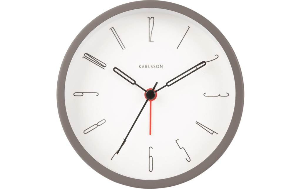 KARLSSON Réveil classique Belle Numbers 11 cm, Gris