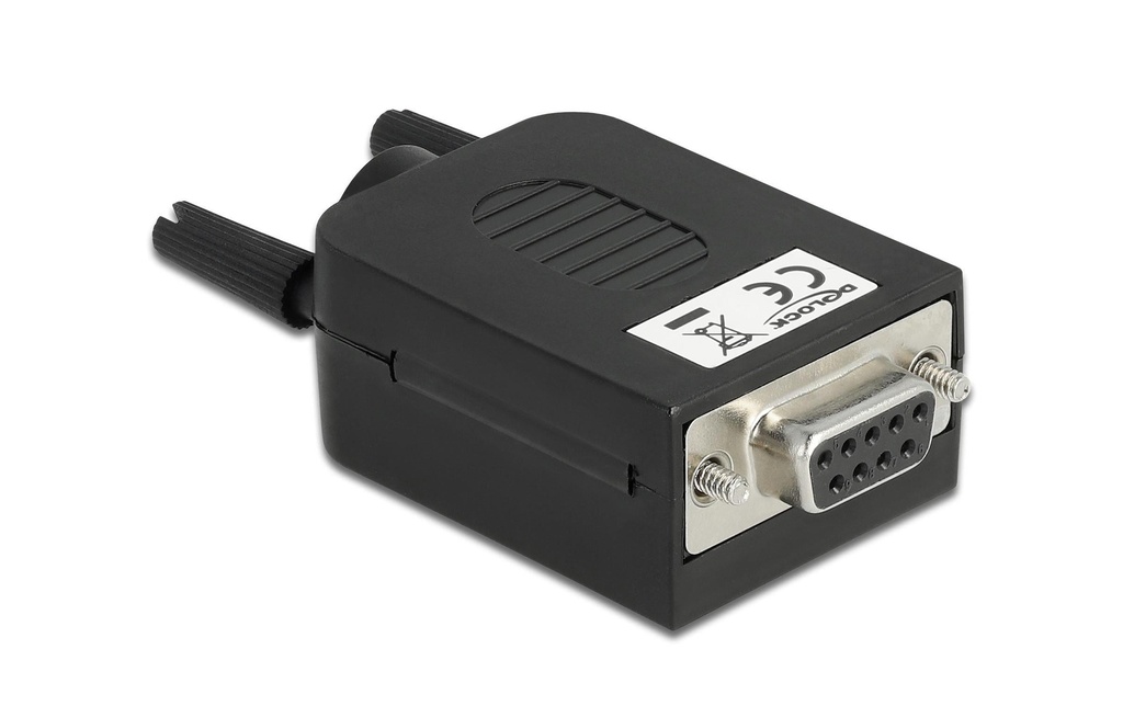 Delock Adaptateur DB9 - bloc terminal Prise de courant, avec boîtier