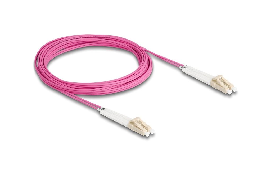 Delock Câble patch à fibre optique Multimode LC – LC, OM4, Duplex, 5 m